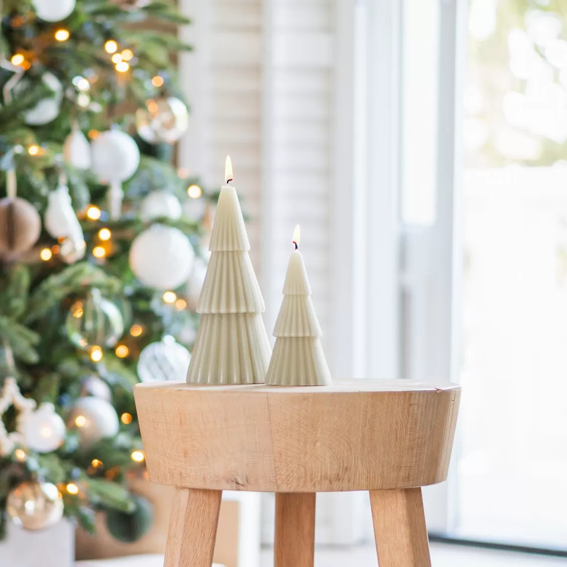 It's all about Christmas Home Accessories For Christmas | Candles-Layered Green Christmas Tree Candle