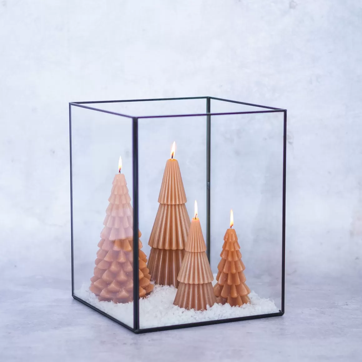 It's all about Christmas Home Accessories For Christmas | Christmas Trees-Layered Ochre Christmas Tree Candle