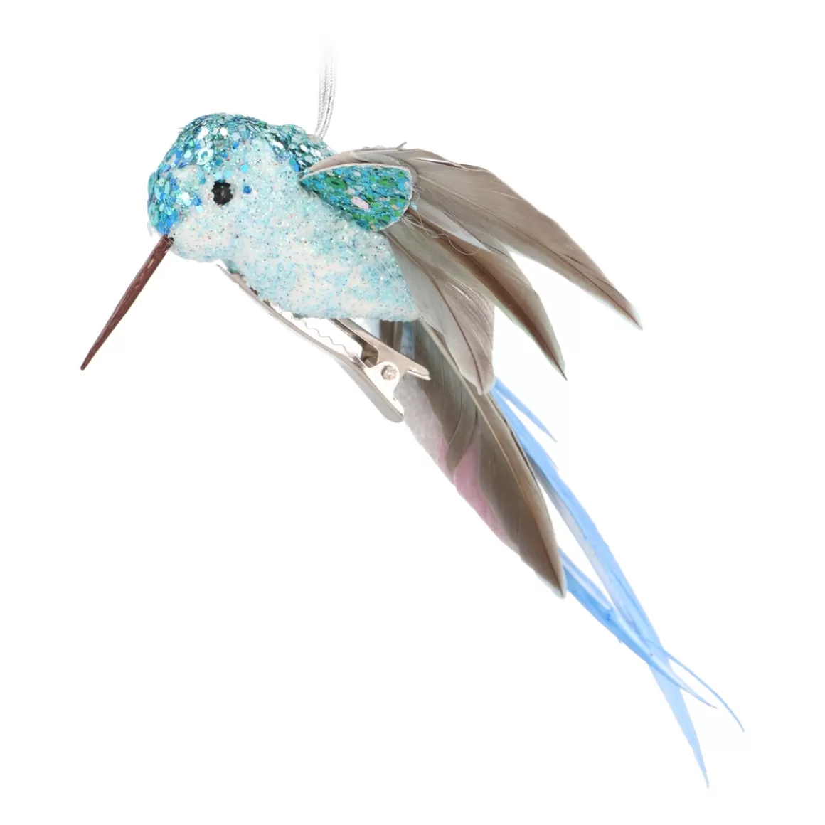 It's all about Christmas Christmas Ornaments-Light Blue Hummingbird Ornament With Stretched Wings