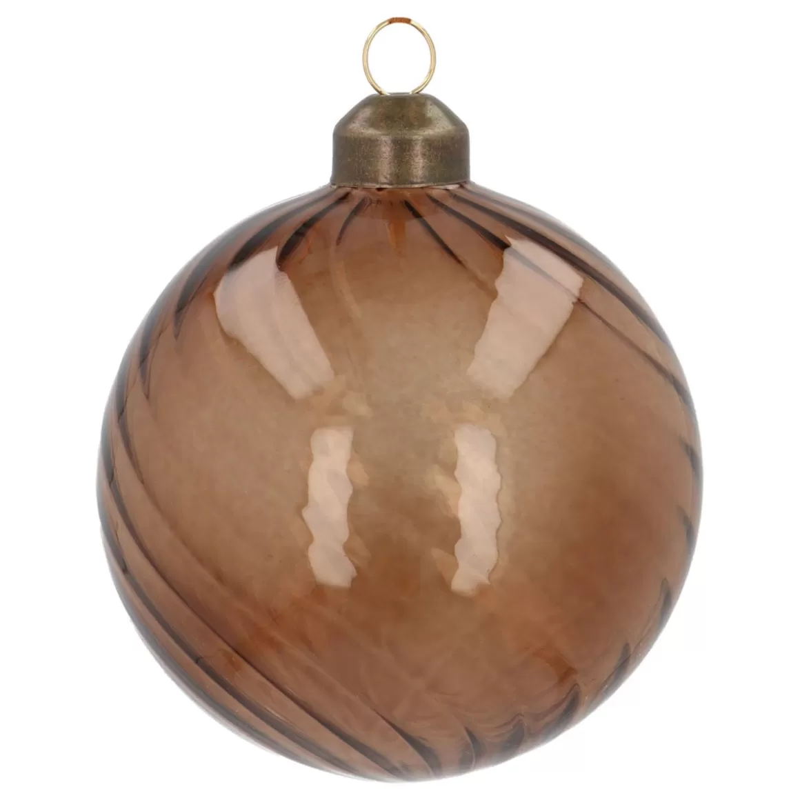 It's all about Christmas Christmas Baubles By Colour | Luxury Christmas Baubles-Light Brown Christmas Bauble With Natural Swirls