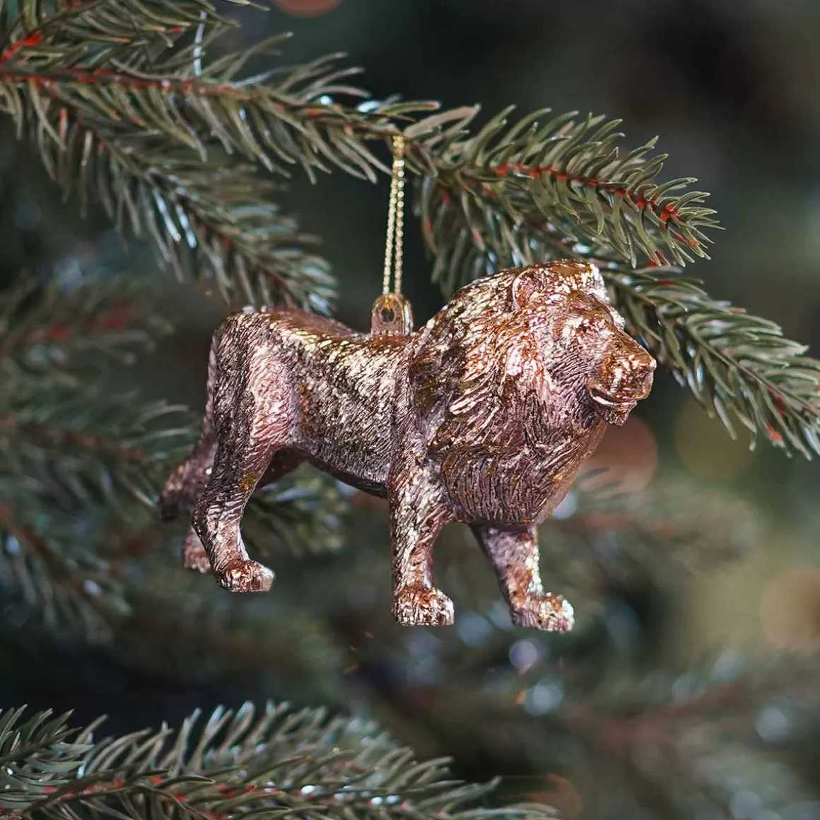 It's all about Christmas Christmas Ornaments-Lion Christmas Ornament | Gold | 12 Cm