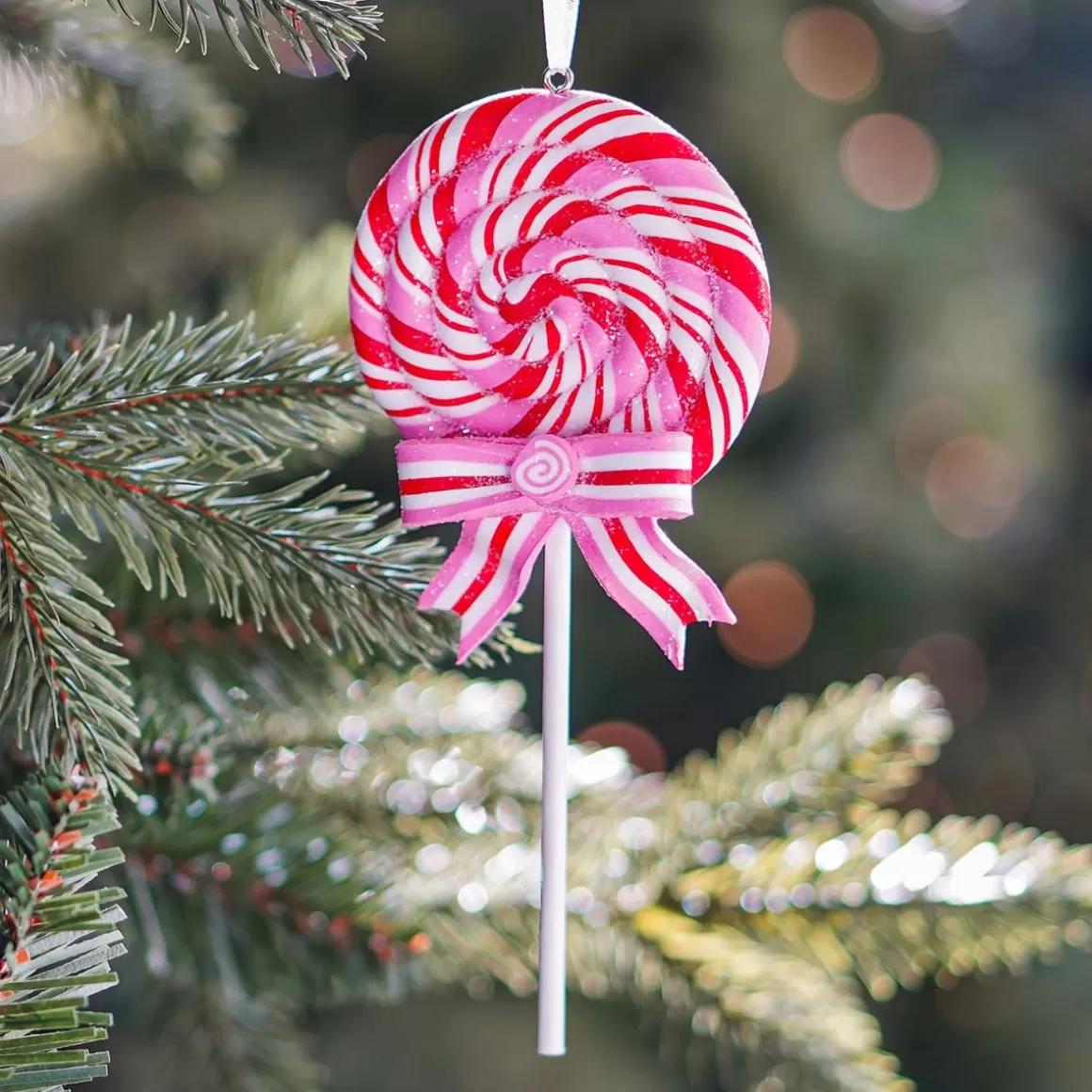 It's all about Christmas Christmas Ornaments-Lolly Christmas Ornament | Red-white-pink | Handmade | 16 Cm