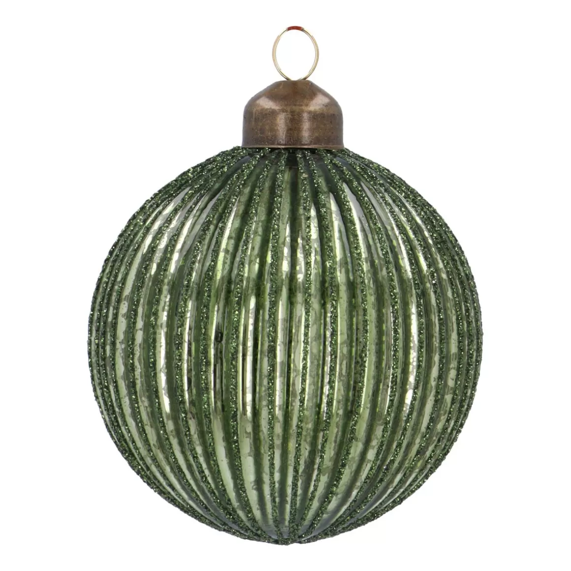 It's all about Christmas Christmastree Decorations Glass | Extraordinary Baubles-Luxurious Green Christmas Bauble With Lantern Relief