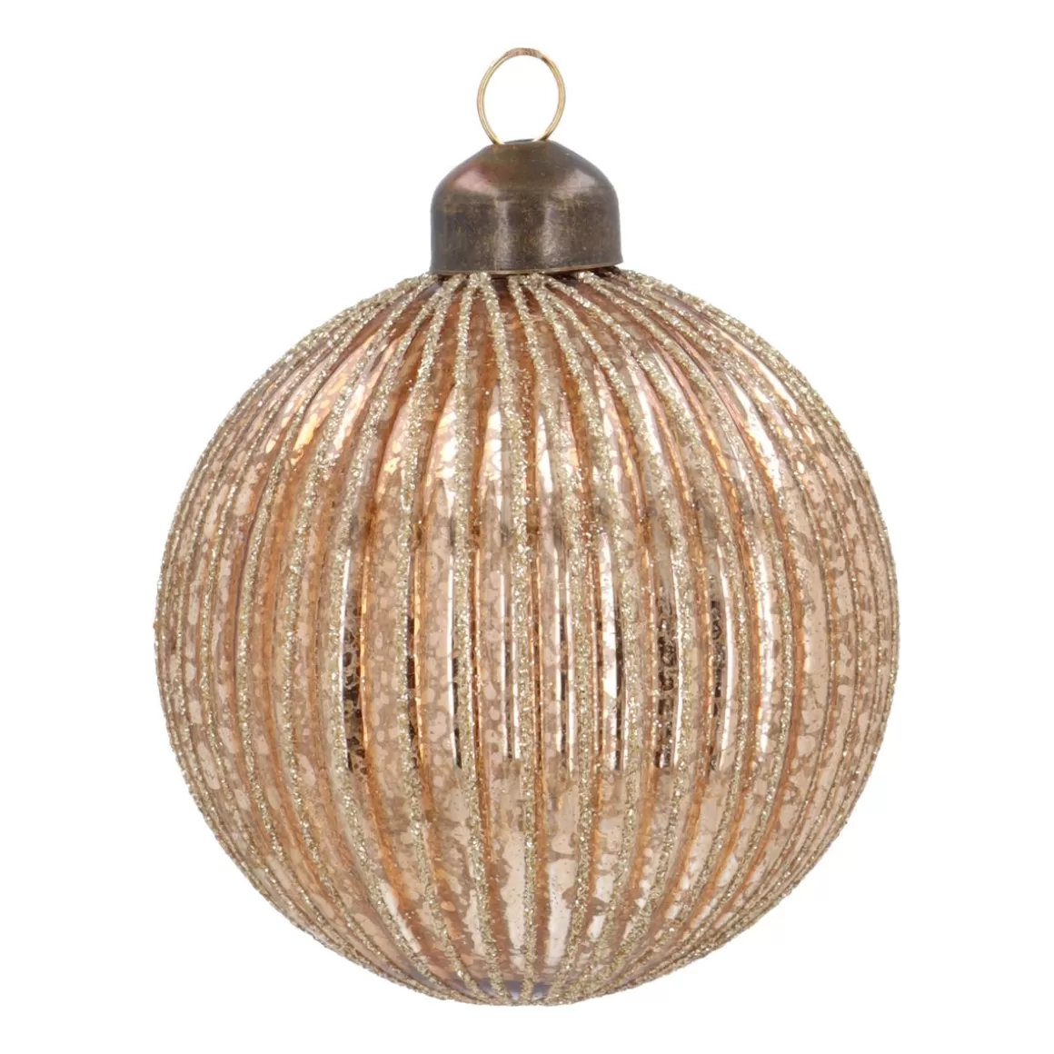 It's all about Christmas Christmastree Decorations Glass | Extraordinary Baubles-Luxurious Taupe Christmas Bauble With Matte Finish And Glitters