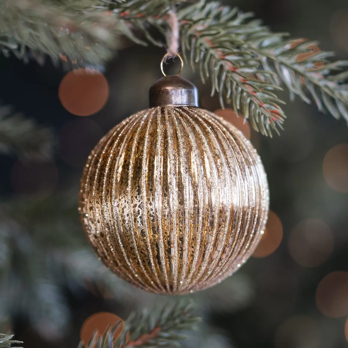 It's all about Christmas Christmastree Decorations Glass | Extraordinary Baubles-Luxurious Taupe Christmas Bauble With Matte Finish And Glitters