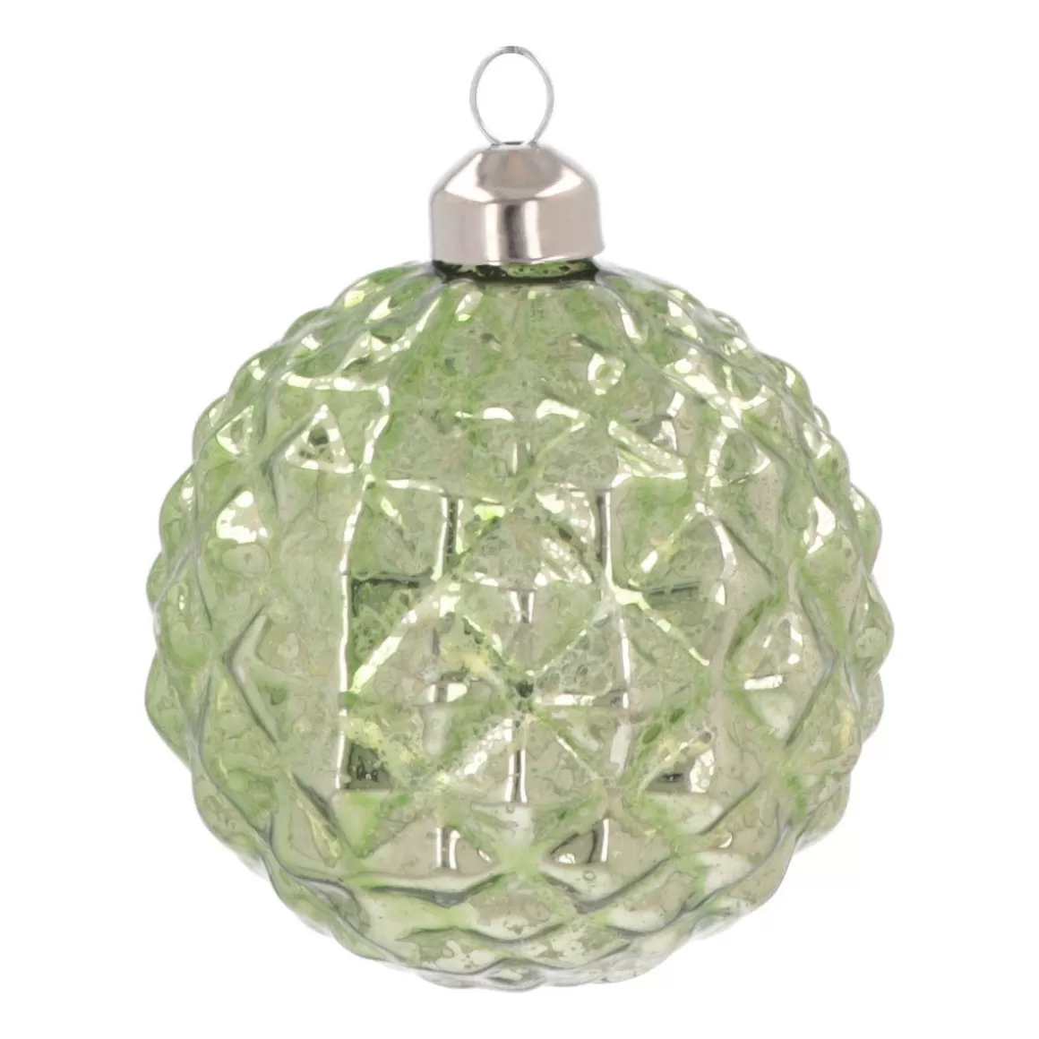 It's all about Christmas Extraordinary Baubles | Christmas Baubles By Colour-Luxury Antique Geometric Bauble | Glass | Green-Gold | 10cm