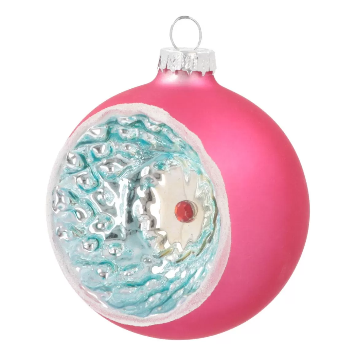 It's all about Christmas Christmas Ornaments | Nostalgic Baubles-Luxury Bauble With Reflector | Glass | Fuchsia Pink | 8cm