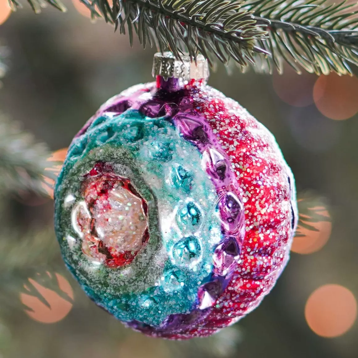 It's all about Christmas Christmas Ornaments | Nostalgic Baubles-Luxury Bauble With Reflector | Glass | Multi | 8cm