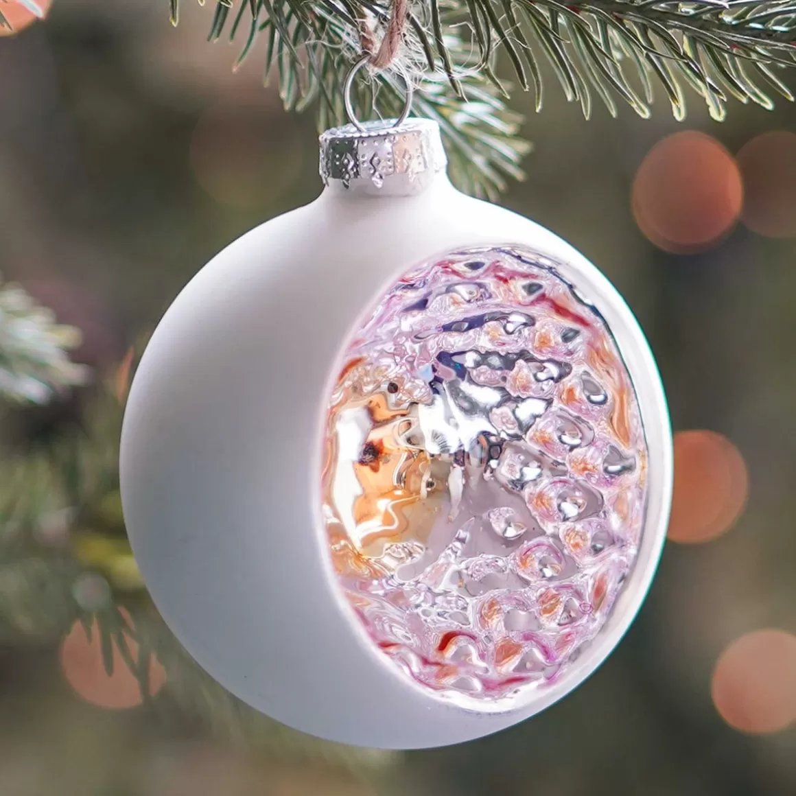 It's all about Christmas Christmas Ornaments | Nostalgic Baubles-Luxury Bauble With Reflector | Glass | Silver | 8cm