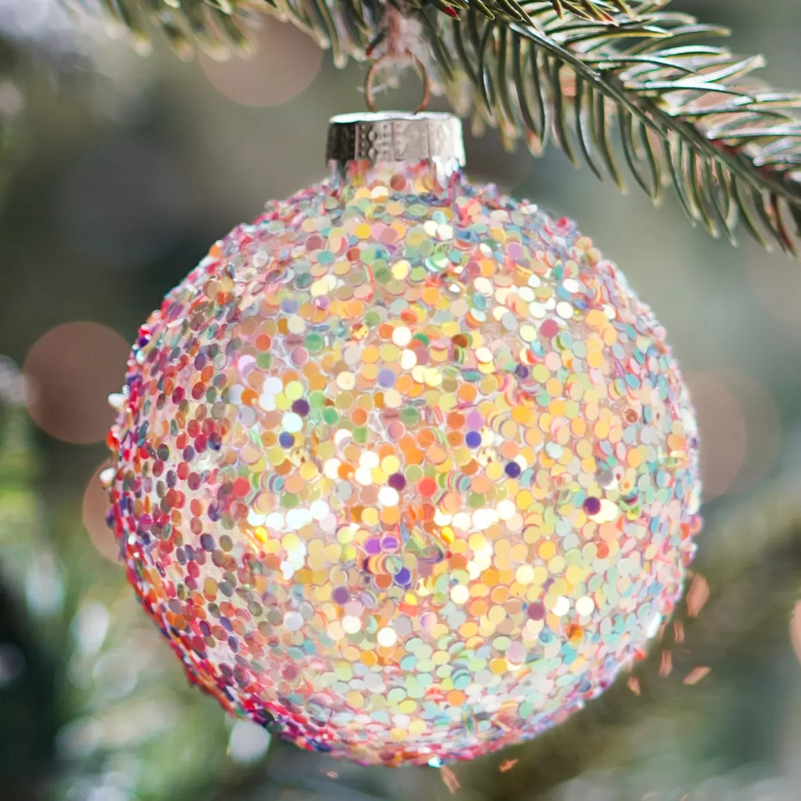 It's all about Christmas Extraordinary Baubles | Luxury Christmas Baubles-Luxury Christmas Bauble Coloured Glitter | Multi | Glass | 8cm