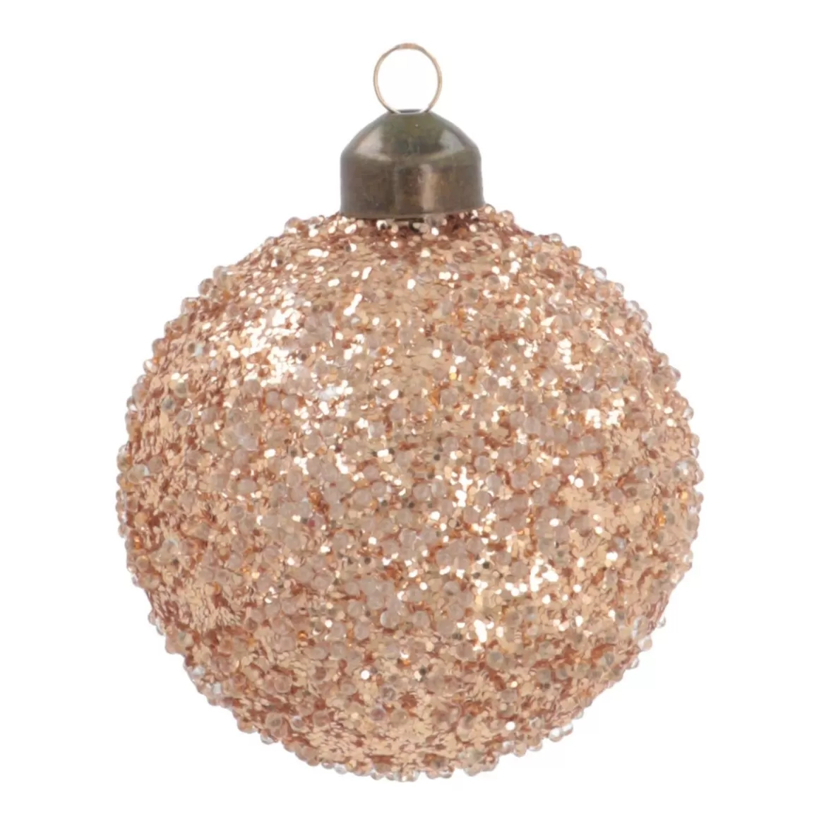 It's all about Christmas Christmas Baubles By Colour | Luxury Christmas Baubles-Luxury Christmas Bauble With Glitter | Copper | Glass | 8cm