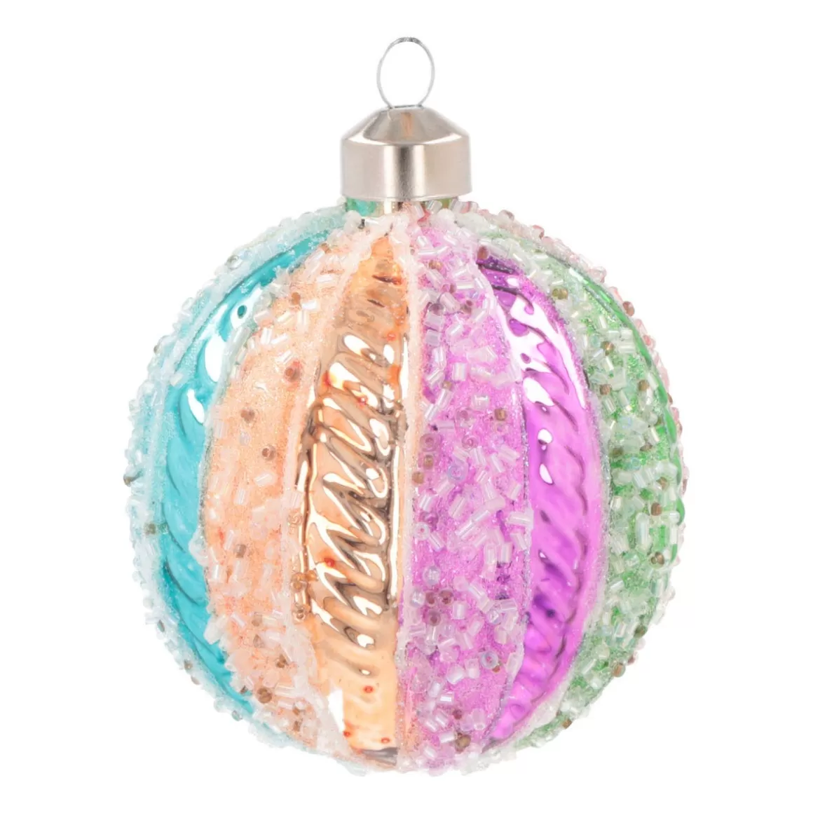It's all about Christmas Christmas Baubles By Colour | Glass Christmas Baubles-Luxury Christmas Bauble With Pearls & Glitter | Glass | Multicolor | 8cm