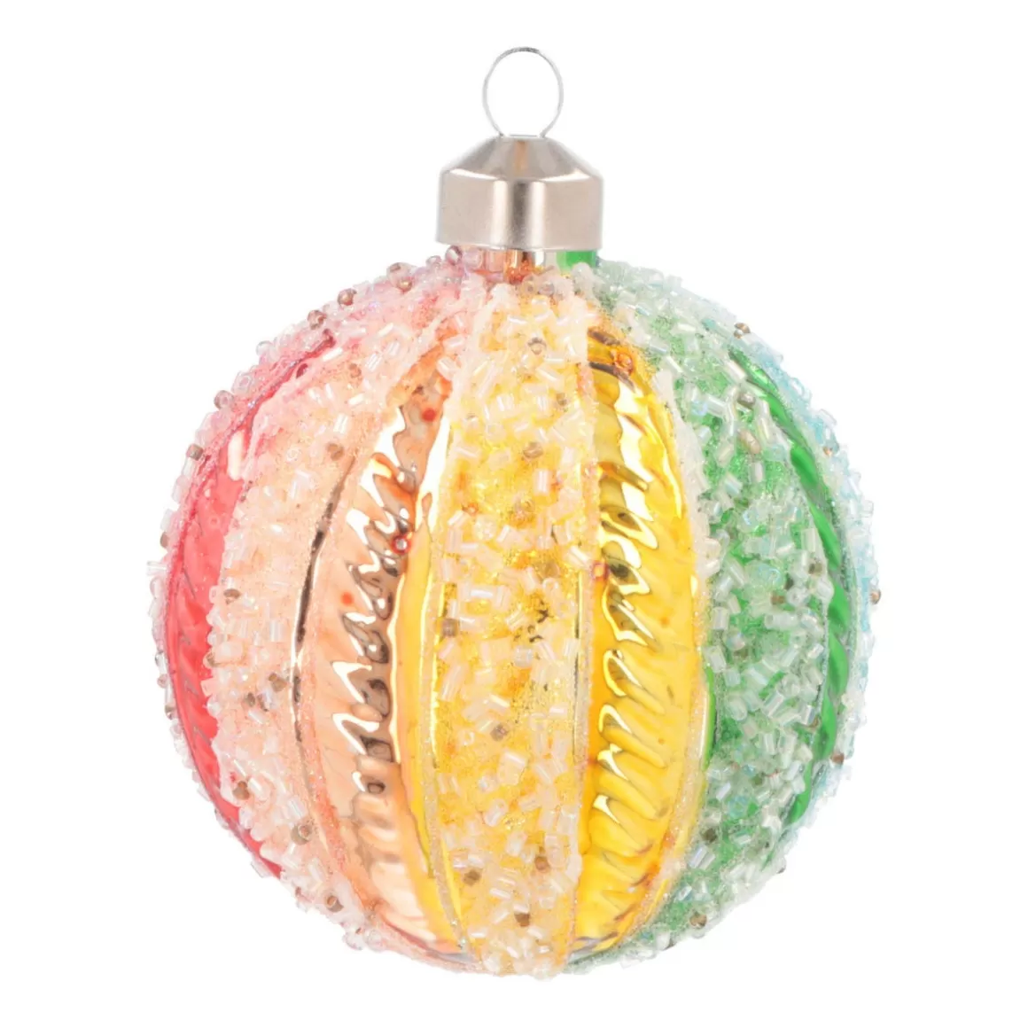 It's all about Christmas Christmas Baubles By Colour | Glass Christmas Baubles-Luxury Christmas Bauble With Pearls & Glitter | Glass | Multicolor | 8cm