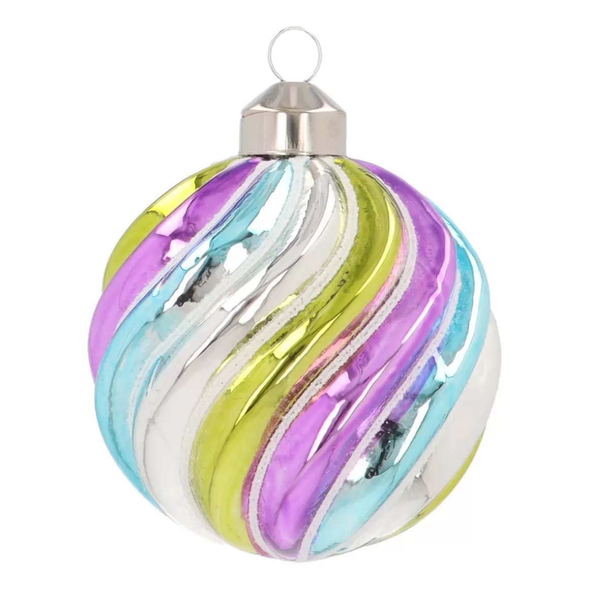 It's all about Christmas Extraordinary Baubles | Christmas Baubles By Colour-Luxury Christmas Bauble With Swirl | Pastel Colours | Glass | 8 Cm