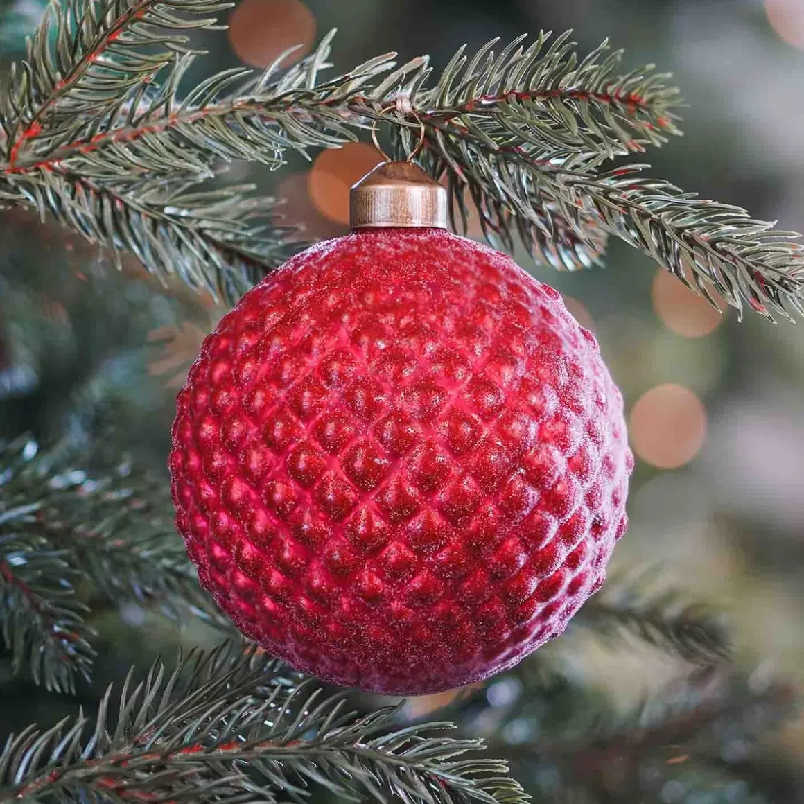 It's all about Christmas Luxury Christmas Baubles-Luxury Glass Bauble Cone Look 10cm Dark Red