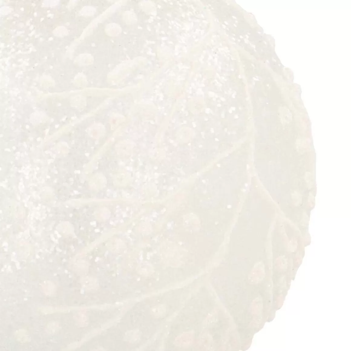 It's all about Christmas Christmas Baubles By Colour | Luxury Christmas Baubles-Luxury Glass Christmas Bauble Ice Flowers 8 Cm Milk White