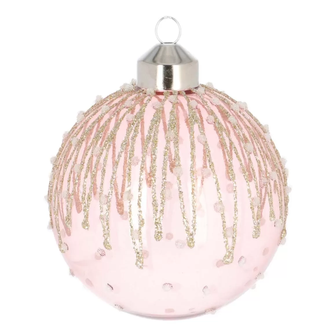It's all about Christmas Luxury Christmas Baubles | Christmas Baubles By Colour-Luxury Glass Christmas Bauble With Icicles 8 Cm Transparant Pink