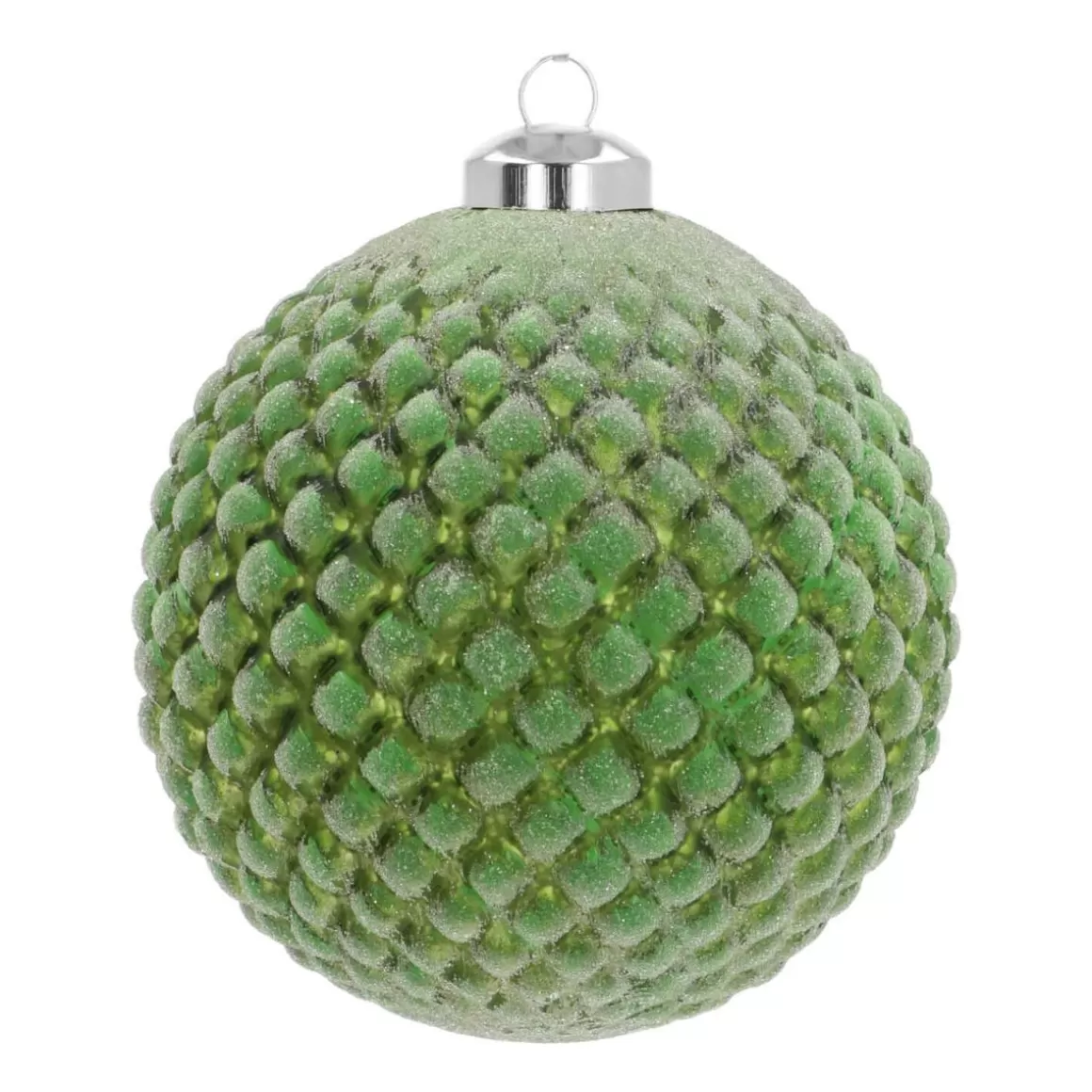 It's all about Christmas Extraordinary Baubles | Christmas Baubles By Colour-Luxury Glass Christmas Bauble With Relief 10 Cm Christmas Green