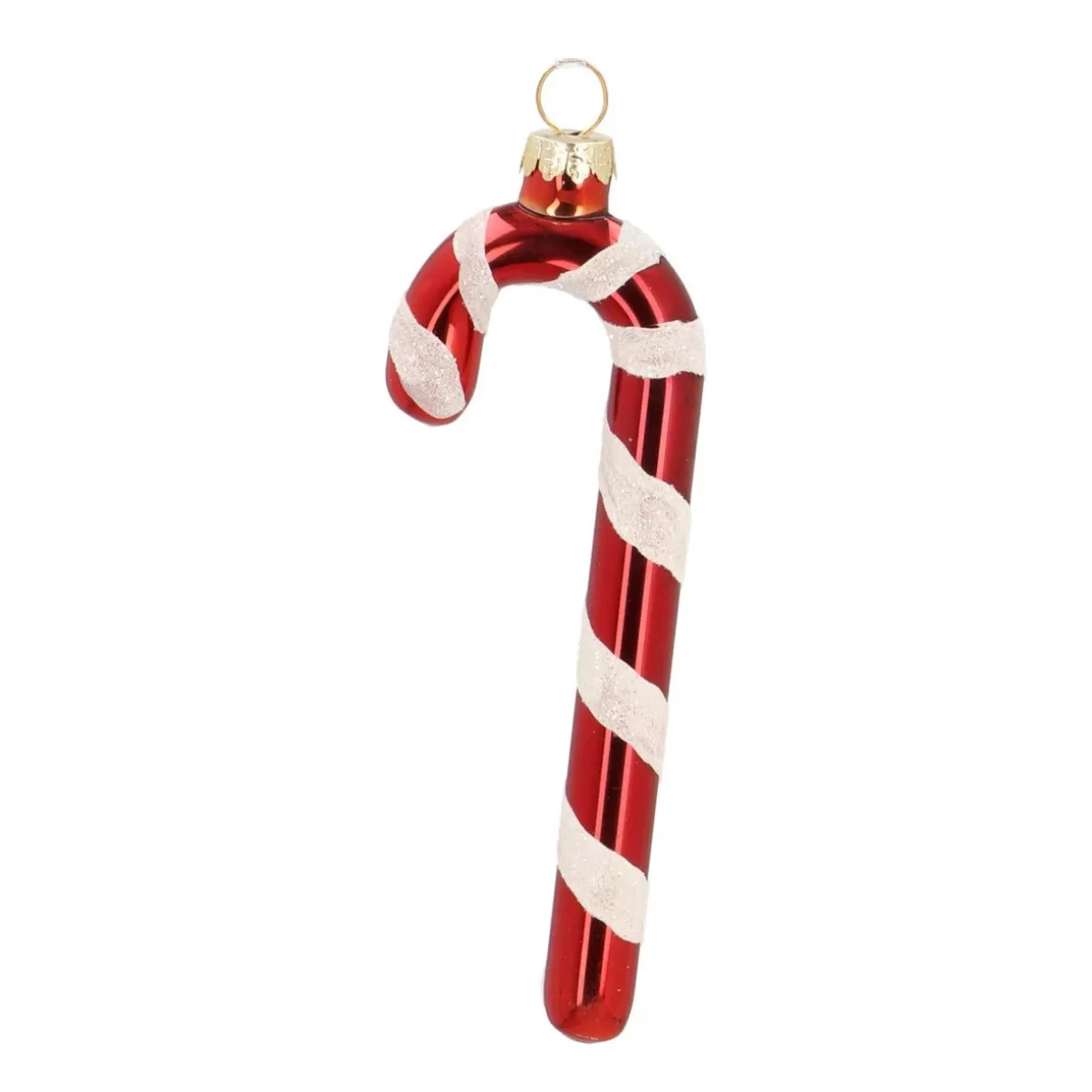 It's all about Christmas Christmas Ornaments-Luxury Glass Hanger Candy Cane 12cm Red White