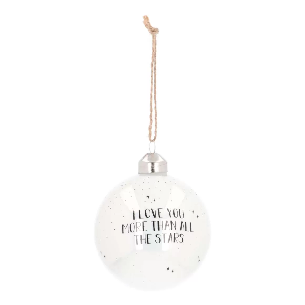 It's all about Christmas Funny Christmas Baubles | Christmas Baubles By Colour-Luxury Glass Printed Christmas Babule 8 Cm ''I Love You More Than All The Stars''