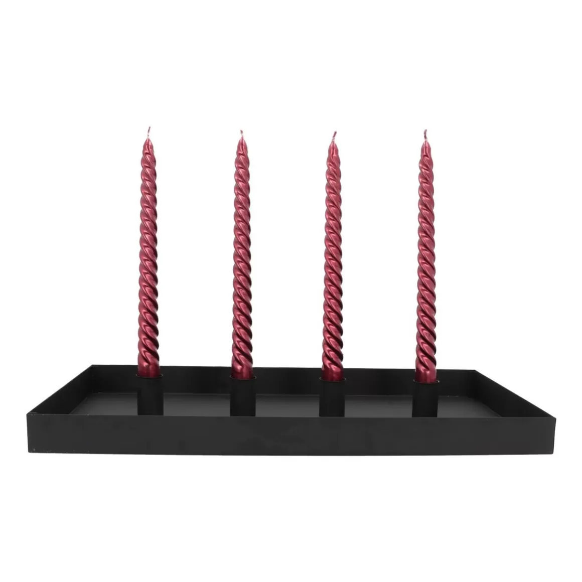 It's all about Christmas All Christmas Decorations | Home Accessories For Christmas-Magnetic Candle Tray | 42x22 Cm | Matt Black | Including Candle Holders