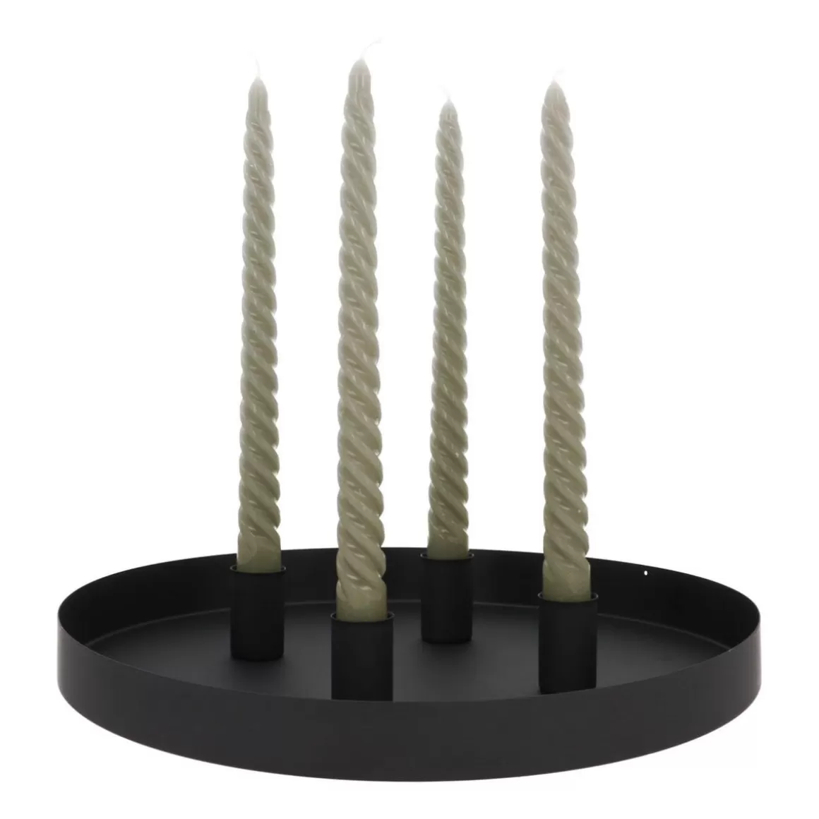 It's all about Christmas Home Accessories For Christmas-Magnetic Candle Tray | Ø 30 Cm | Matt Black | Including Candle Holders