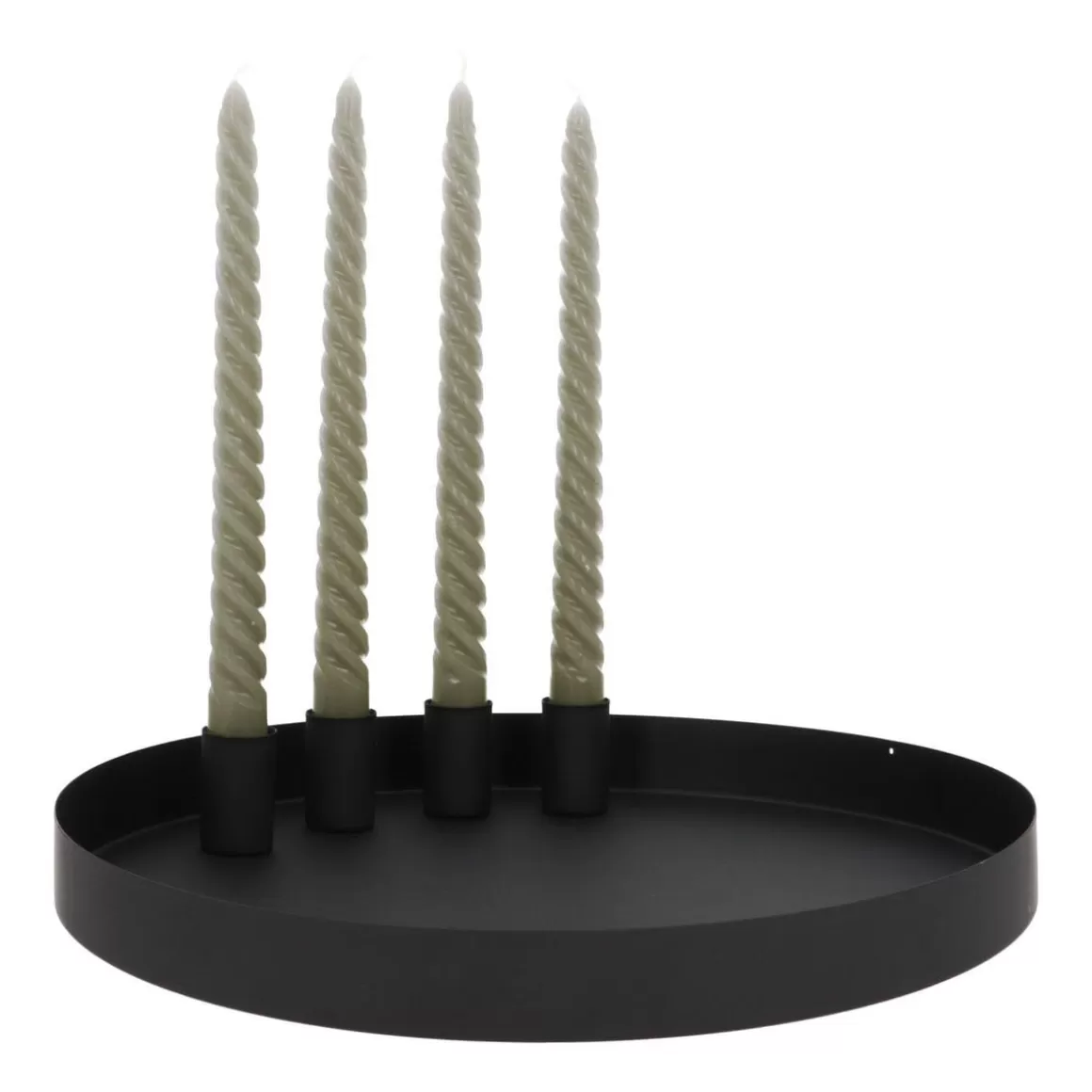 It's all about Christmas Home Accessories For Christmas-Magnetic Candle Tray | Ø 30 Cm | Matt Black | Including Candle Holders