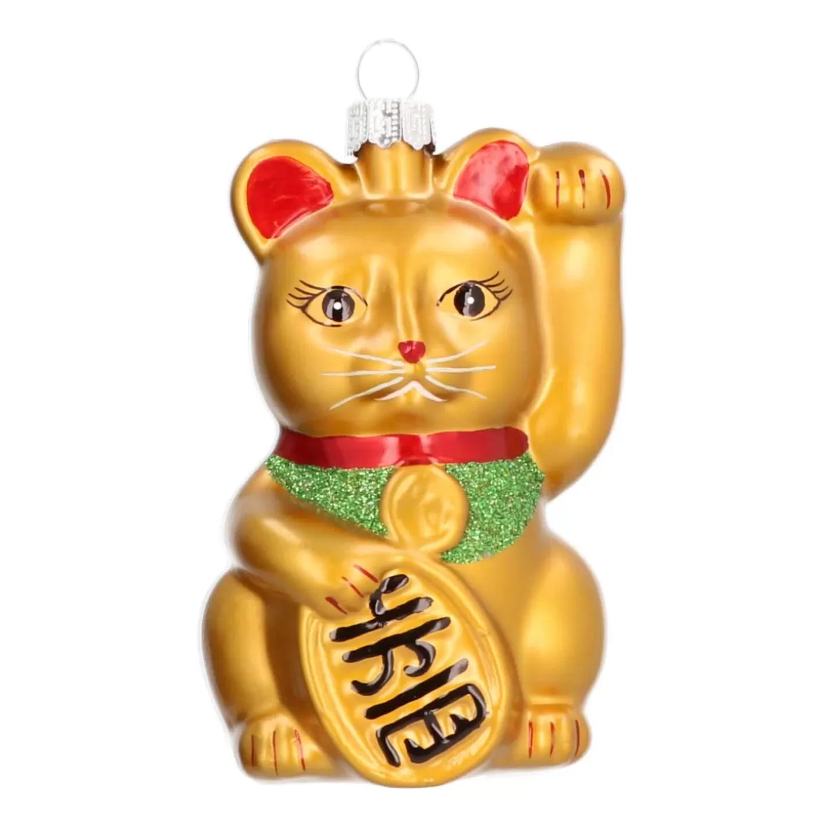 It's all about Christmas Christmas Ornaments-Maneki-neko Glass Hanging Figurine 10.5cm Gold