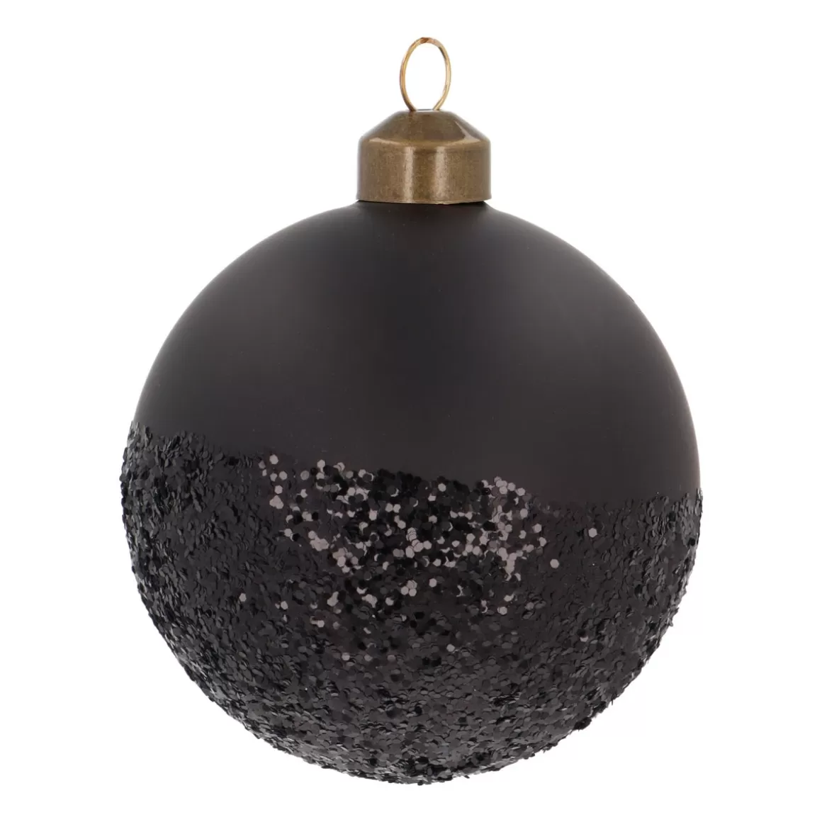 It's all about Christmas Christmastree Decorations Glass | Extraordinary Baubles-Matte Black Christmas Bauble With Black Glitter Dip