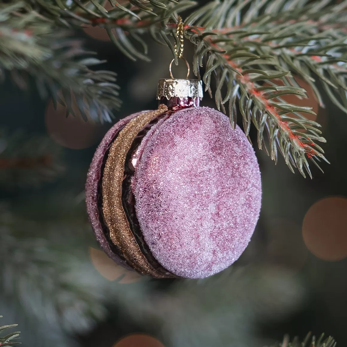 It's all about Christmas Christmastree Decorations Glass | Christmas Ornaments-Mauve Macaron Christmas Ornament