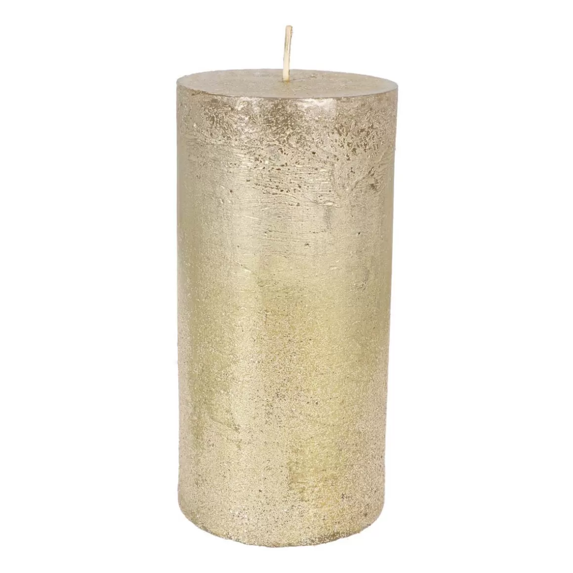 It's all about Christmas All Christmas Decorations | Candles-Metallic Antique Gold Pillar Candle | 15 Cm