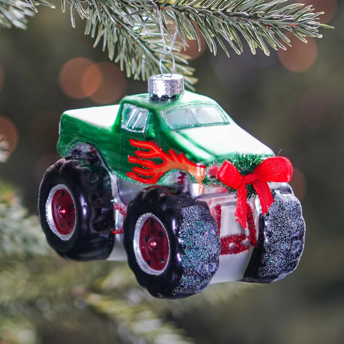 It's all about Christmas Christmas Ornaments-Monster Truck Ornament | Glass | Red | 11cm