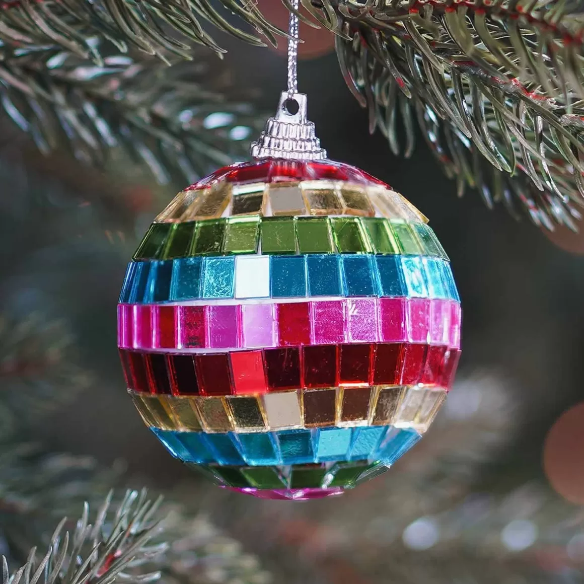 It's all about Christmas Christmas Ornaments | Christmas Baubles By Colour-Multicolour Disco Ball Bauble | 6 Cm