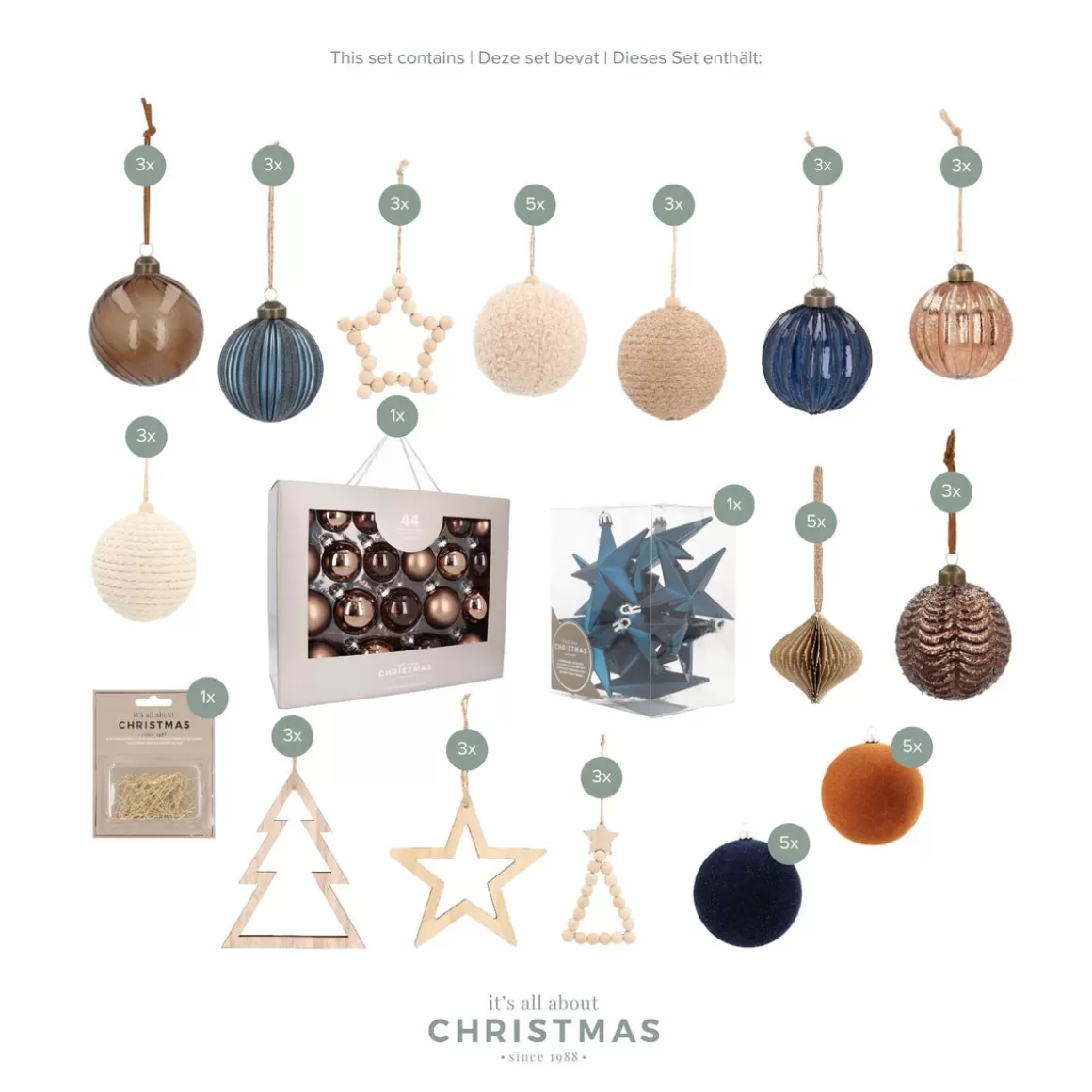 It's all about Christmas Christmas Tree Bundles-Nordic Nature Christmas Tree Package: Warm And Serene Christmas Decorations