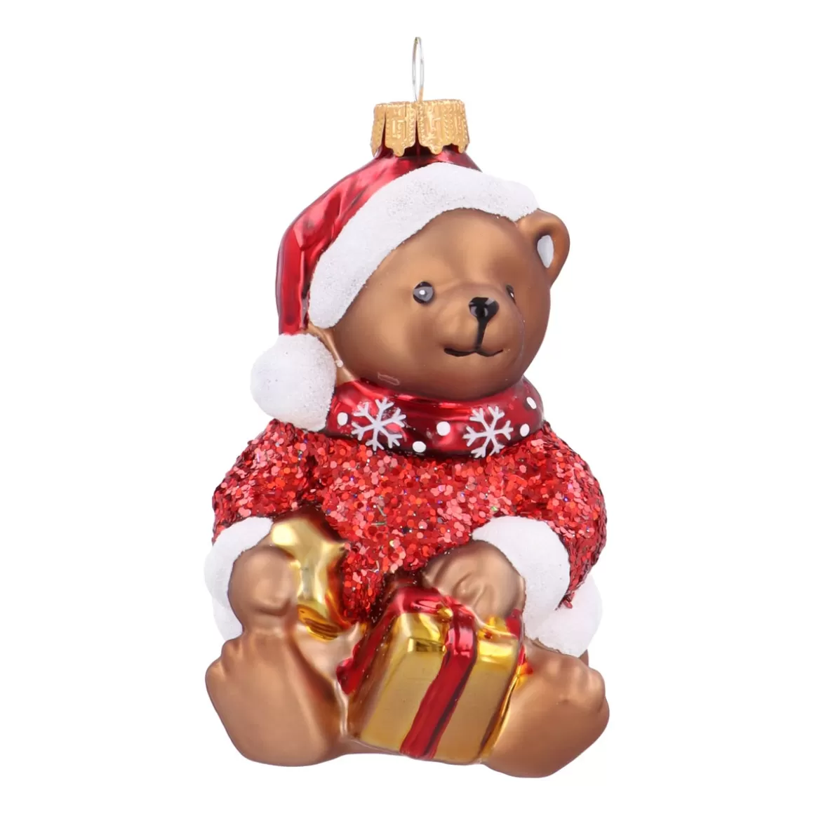 It's all about Christmas Christmastree Decorations Glass | Christmas Ornaments-Nostalgic Teddy Bear Ornament With Santa Hat