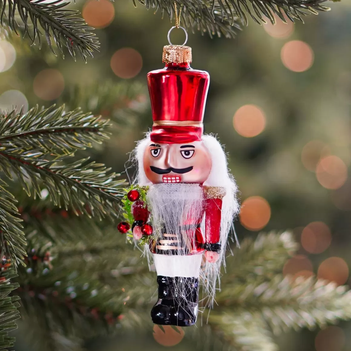 It's all about Christmas Christmas Ornaments-Nutcracker Christmas Ornament | Glass | Red | 13cm