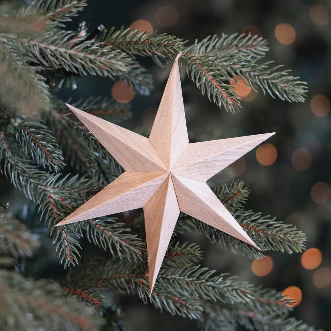 It's all about Christmas Hanging Decorations | Paper Star Decorations-Paper Christmas Star With Realistic Wood Grain