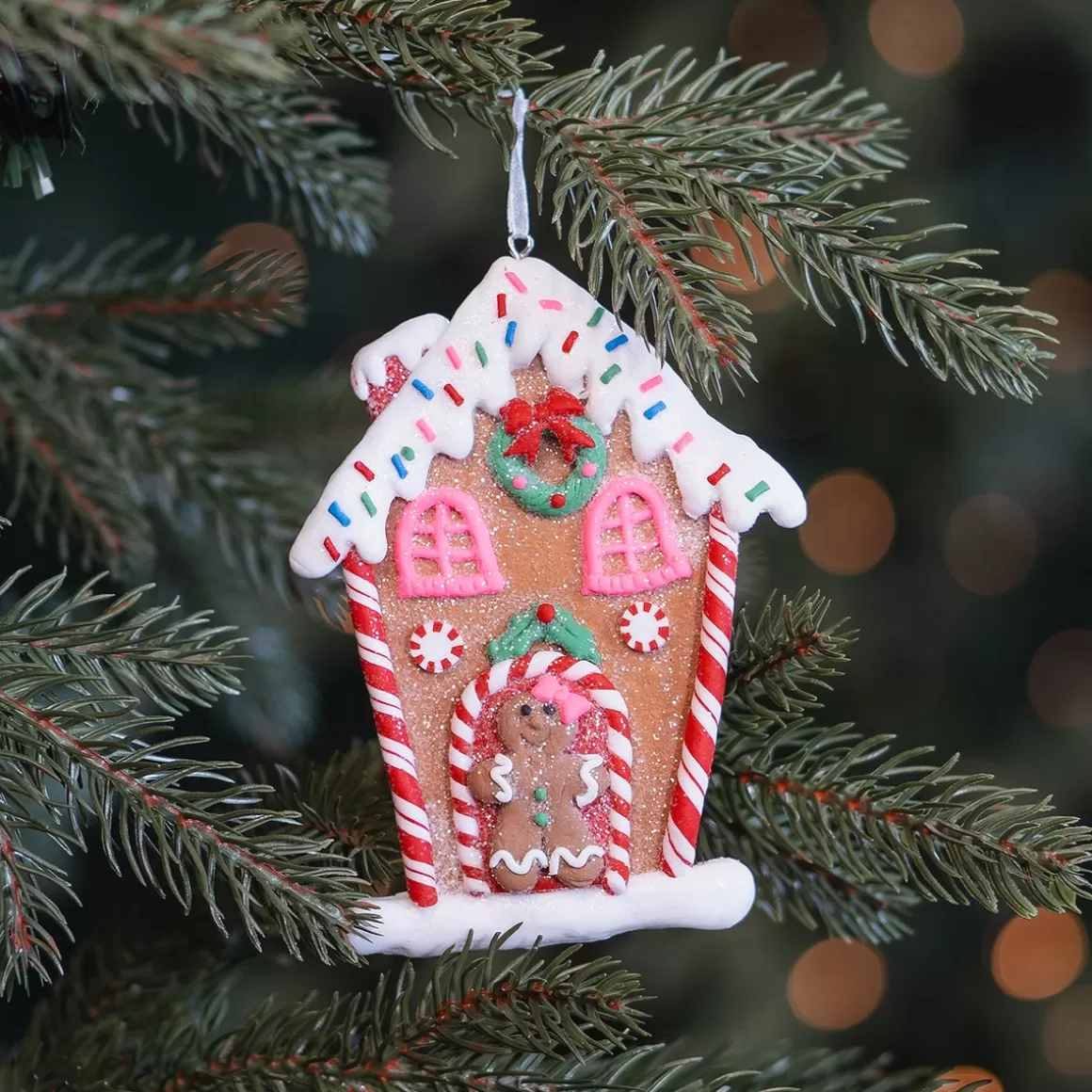 It's all about Christmas Christmas Ornaments-Pastel Gingerbread House Ornament