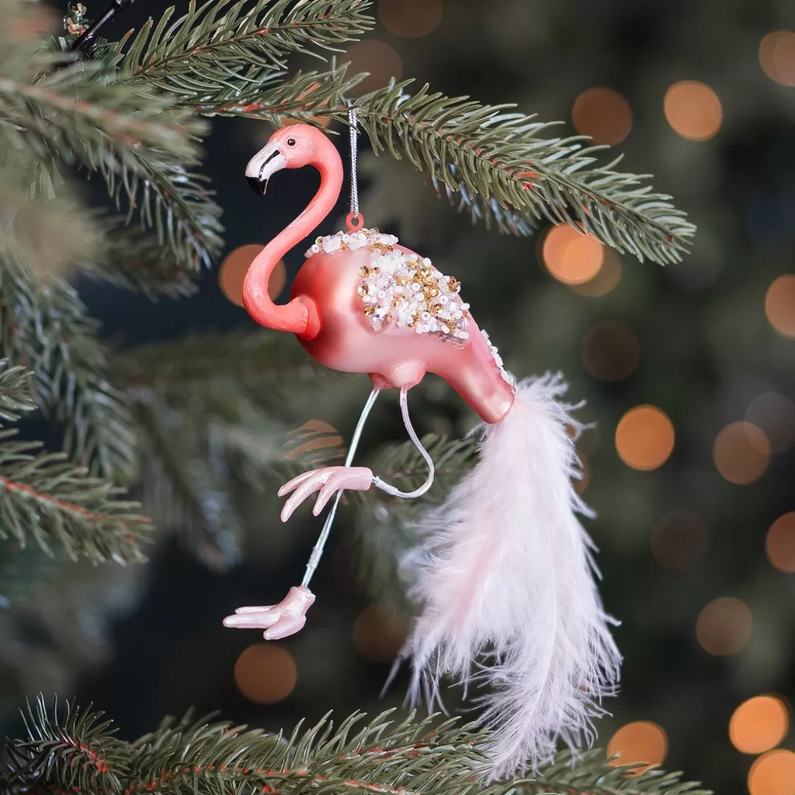 It's all about Christmas Christmas Ornaments-Pink Flamingo Ornament For A Tropical Christmas