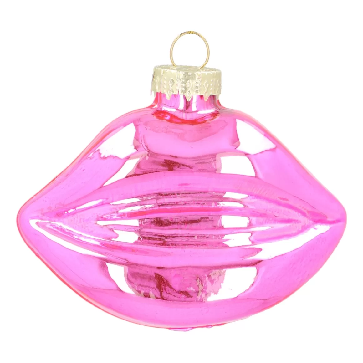 It's all about Christmas Christmastree Decorations Glass | Christmas Ornaments-Pink Glass Mouth-shaped Ornament