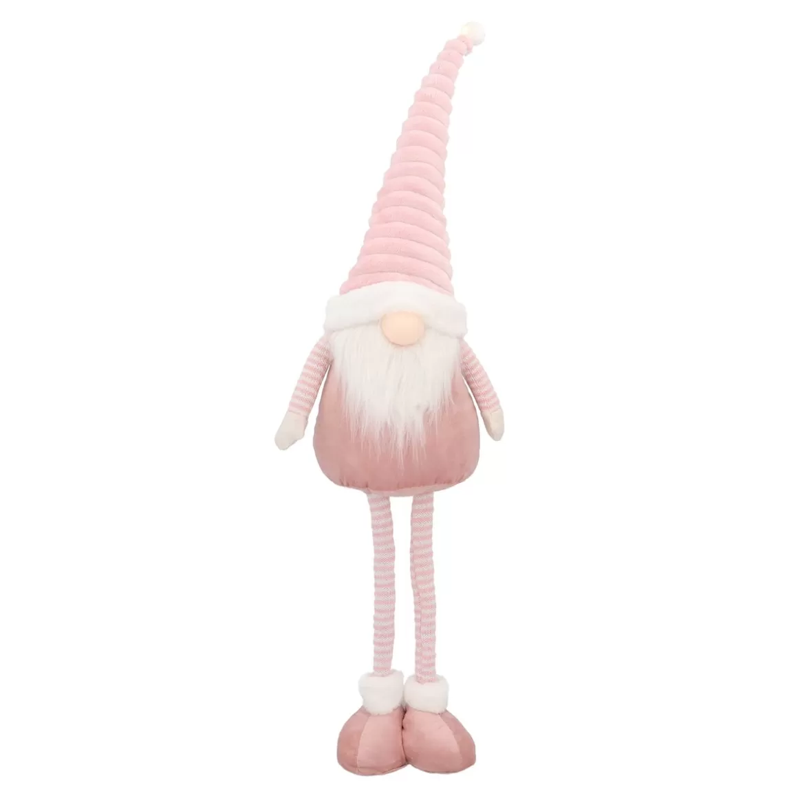 It's all about Christmas Christmas Figurines-Pink Gnome With Extendable Legs And Pointed Hat