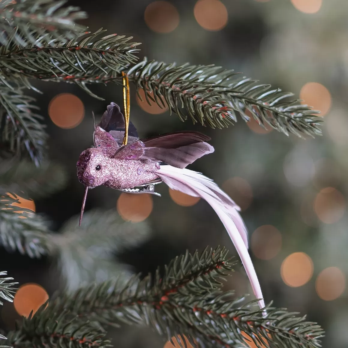 It's all about Christmas Christmas Ornaments-Pink Hummingbird With Playful Wings