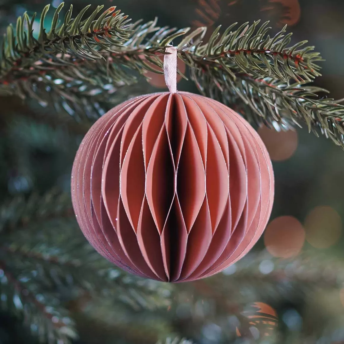 It's all about Christmas Christmas Ornaments | Paper Christmas Baubles-Pink Paper Christmas Bauble 8 Cm