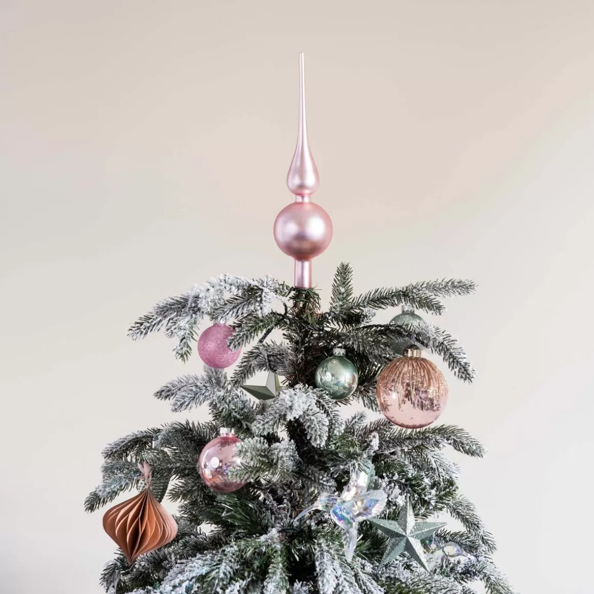 It's all about Christmas Christmas Tree Topper-Pink Tree Topper | Matt | Glass | 27 Cm