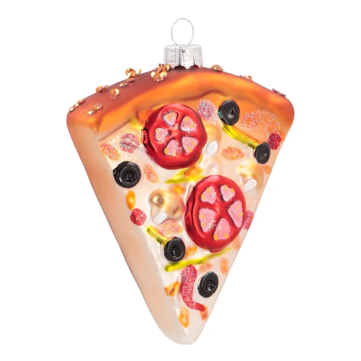 It's all about Christmas Christmas Ornaments-Pizza Slice Christmas Ornament | Glass | 11 Cm