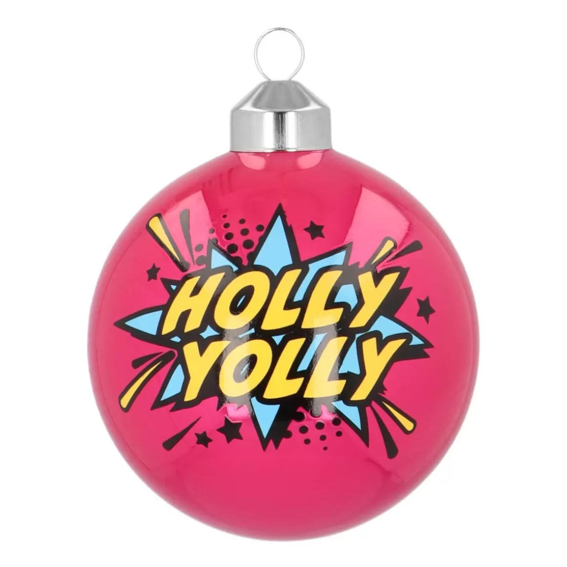 It's all about Christmas Extraordinary Baubles | Christmas Baubles By Colour-Pop-art Christmas Bauble "Holly Jolly" | Glass | Green | 8 Cm