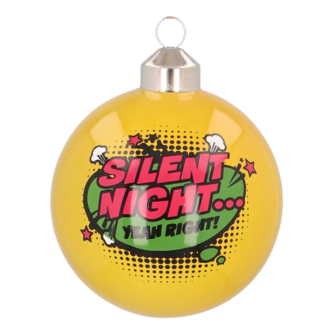 It's all about Christmas Christmas Ornaments | Extraordinary Baubles-Pop-art Christmas Bauble "Silent Night" | Yellow | Glass | 8 Cm