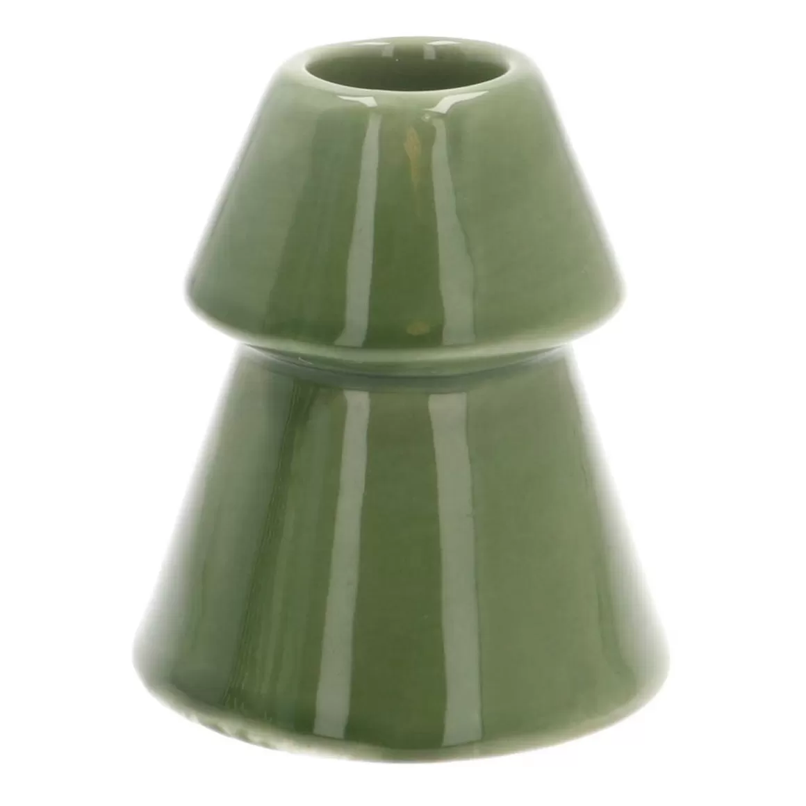 It's all about Christmas Home Accessories For Christmas-Porcelain Christmas Tree Candle Holder | Green | 10 Cm