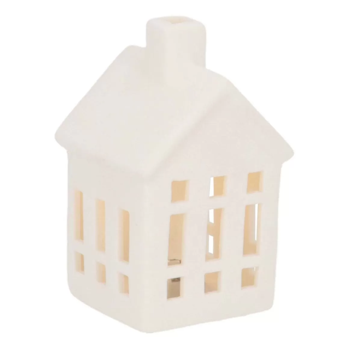 It's all about Christmas All Christmas Decorations | Christmas Houses In All Shapes And Sizes-Porcelain House With LED | 11 Cm | White