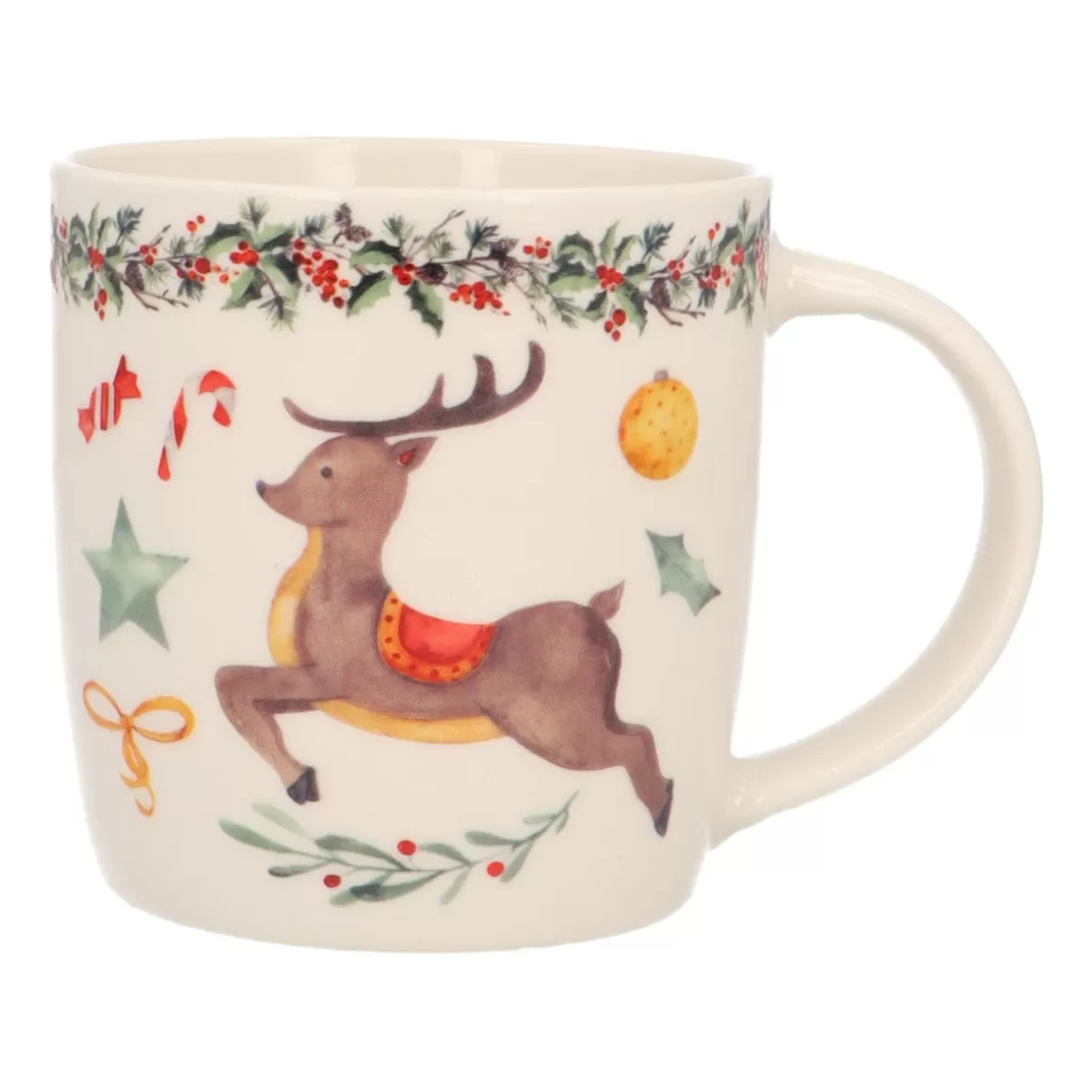 It's all about Christmas Home Accessories For Christmas-Porcelain Reindeer Christmas Mug With Handle